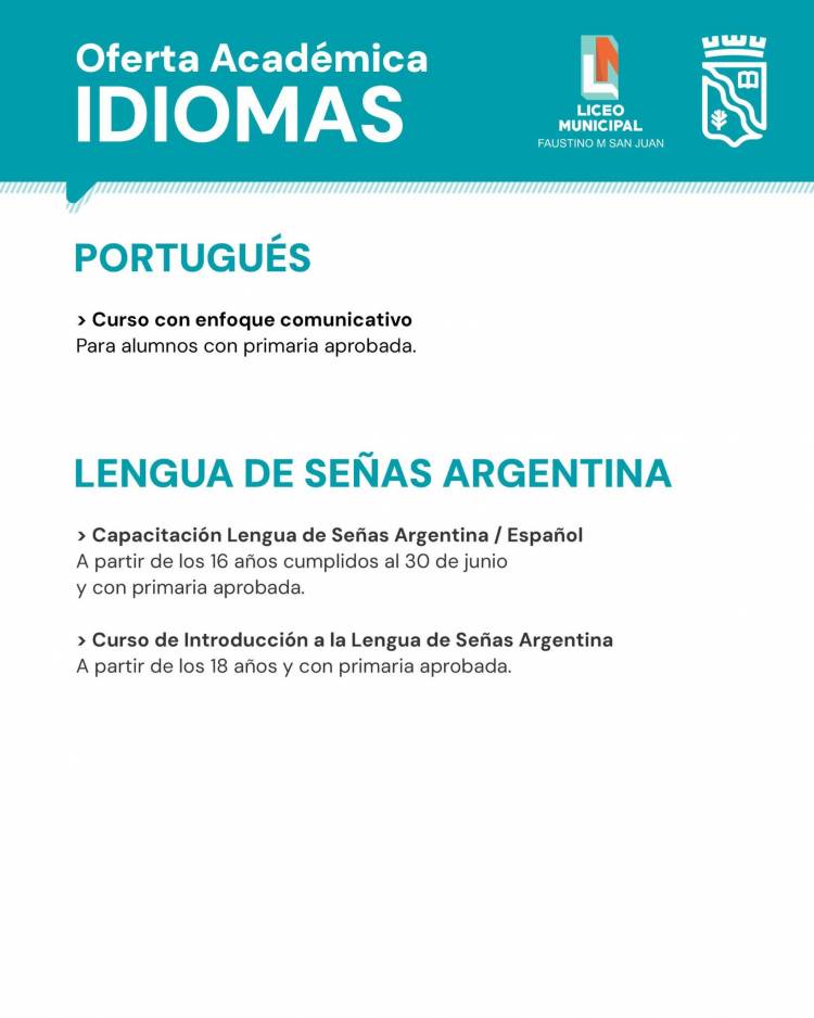 Abren las preinscripciones online del Liceo Municipal “Faustino M. San Juan” para el ciclo lectivo 2026