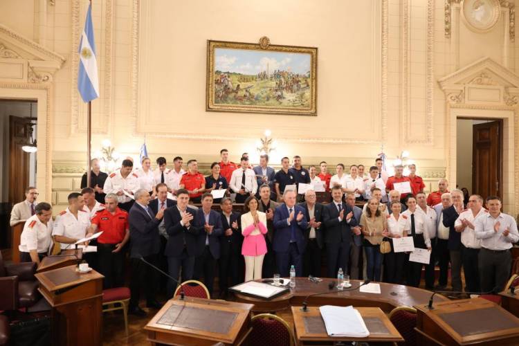 El senado homenajeó a brigadistas santafesino