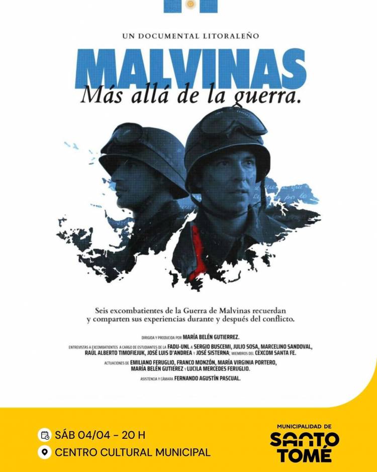 La Municipalidad invita a la proyección del documental “Malvinas. Más allá de la guerra”