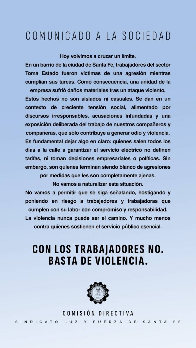 Preocupación de Luz y Fuerza por agresión a personal de la Epe