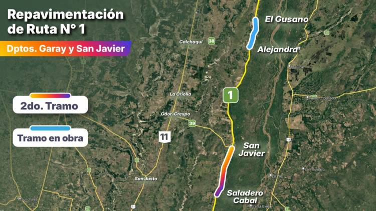 Más obras viales: el gobernador Pullaro anunció la reconstrucción de un segundo tramo de Ruta 1, entre Saladero Cabal y San Javier
