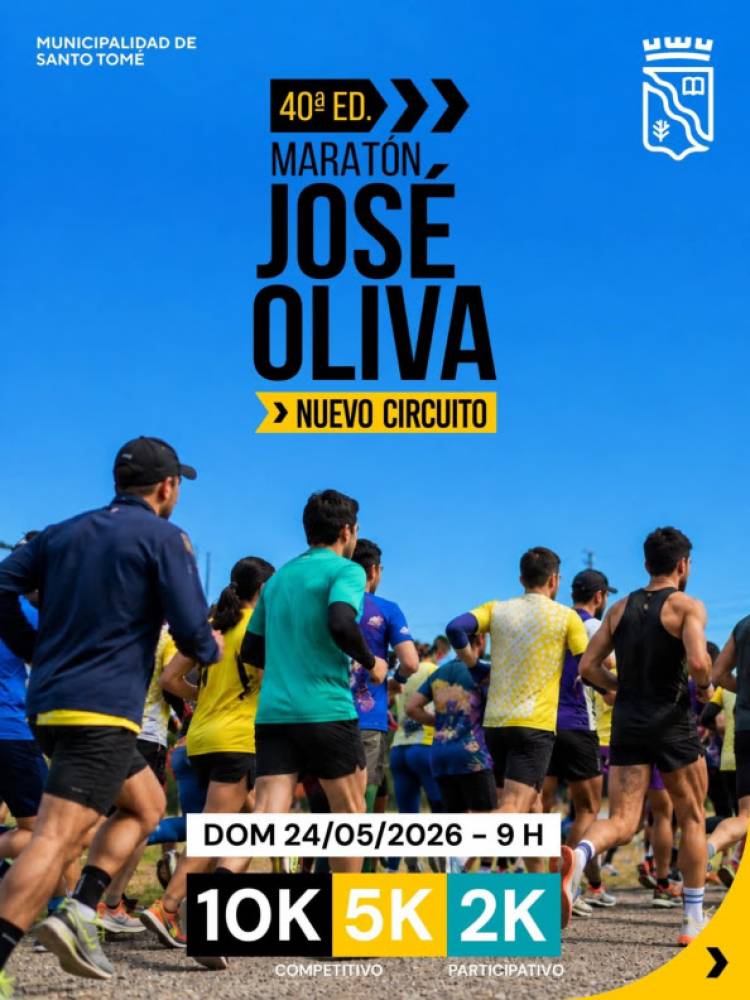 La Municipalidad recuerda que continúan abiertas las inscripciones para la 40° edición de la Maratón “José Oliva”