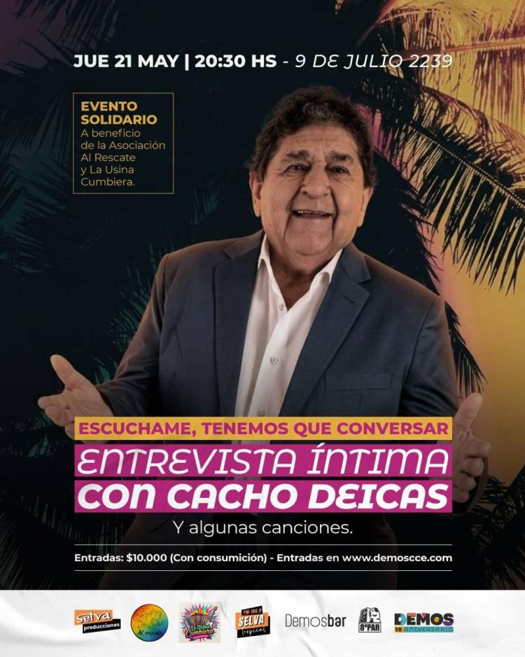 Cacho Deicas protagonizará una entrevista íntima y solidaria en DEMOS