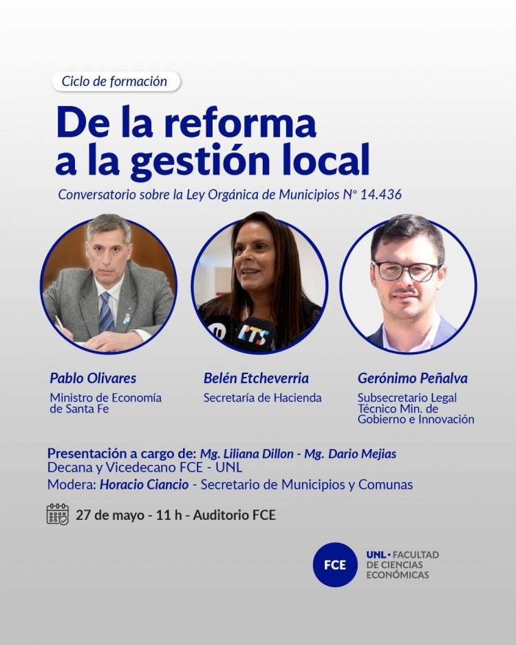 La FCE-UNL acompaña a municipios y comunas en la implementación de la nueva Ley Orgánica