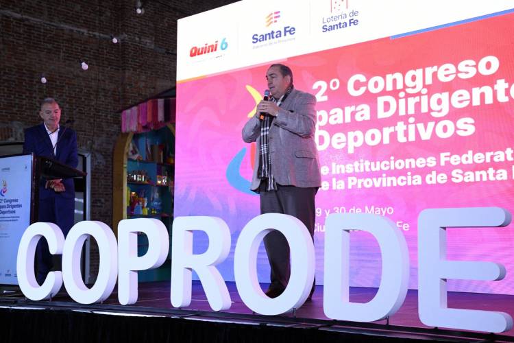 Poletti participó de la apertura del 2° Congreso para Dirigentes Deportivos en La Redonda