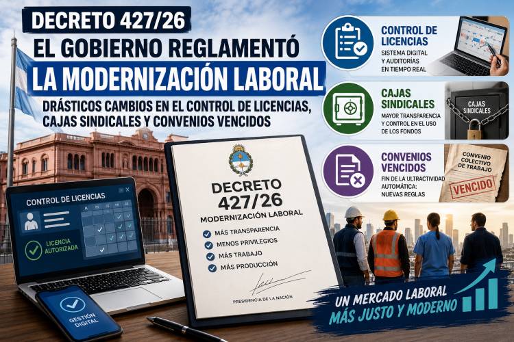 El Gobierno reglamentó la Modernización Laboral: drásticos cambios en el control de licencias, cajas sindicales y convenios vencidos