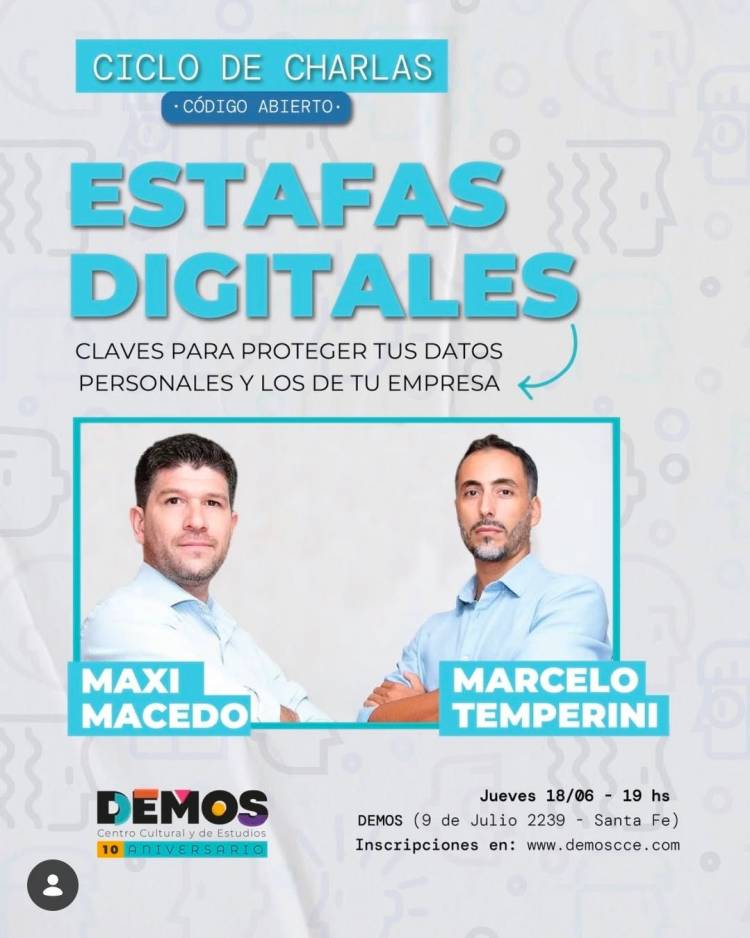 DEMOS organiza una charla abierta sobre estafas digitales y protección de datos personales