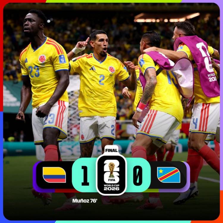 Colombia le ganó a República Democrática del Congo y lidera el Grupo K del Mundial 2026
