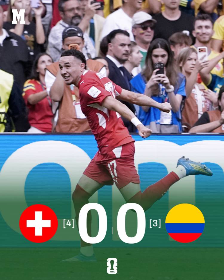 Suiza eliminó en penales a Colombia y enfrentará a Argentina en cuartos de final del Mundial 2026