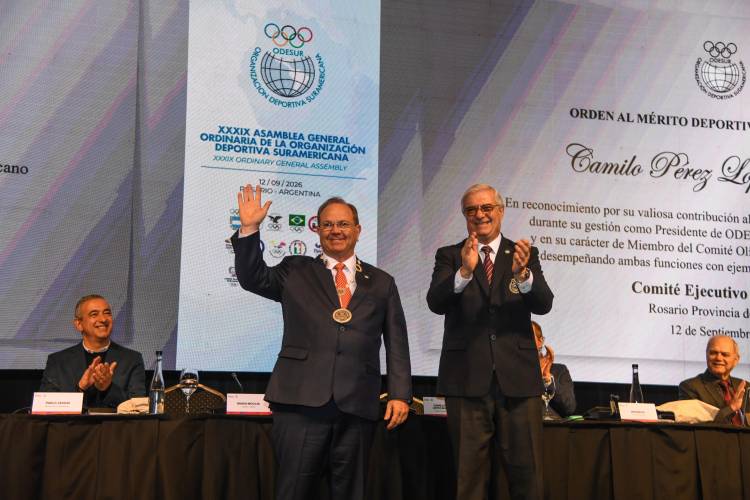 Javkin recibió en Rosario a las autoridades del deporte sudamericano en la Asamblea de la Odesur