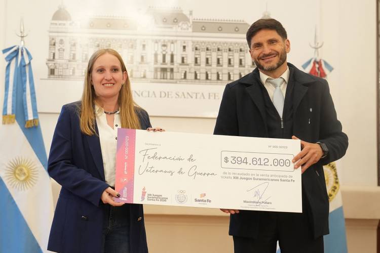 Pullaro entregó más $ 1.100 millones a tres instituciones por la recaudación de las entradas de los Juegos Suramericanos