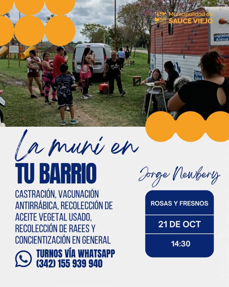 La "Muni en tu barrio", en otra jornada de cercanía llega a barrio Jorge Newbery